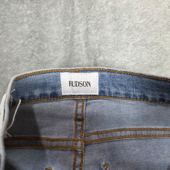 Hudson Jeans Womens 24 Blue Love Crop Bootcut Raw Hem Stretch Preppy Denim NEW - Picture 2 of 10
